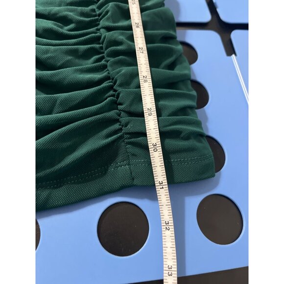 HELLO MOLLY Mini Dress Ruched Long Sleeve New in Emerald Green size 6 US - Picture 12 of 13